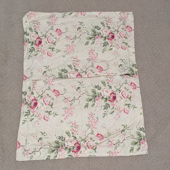 Lauren Ralph Lauren pillow case cover sham standard 100% cotton Asia Roses tan - Picture 9 of 9